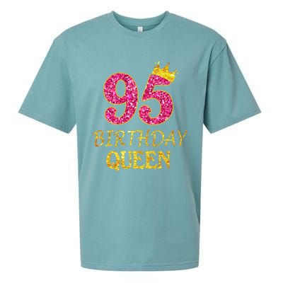 95 Years Old Birthday Present Queen Girl Shirt 95th Birthday Present Pink Sueded Cloud Jersey T-Shirt