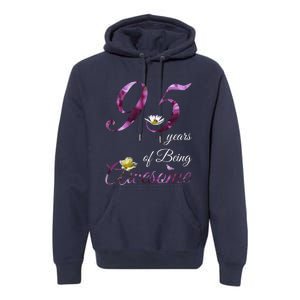 95 Year Old Shirt Awesome Floral 1928 95th Birthday Present Gift Premium Hoodie