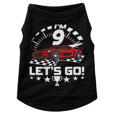 9 Year Old Race Car 9th Birthday Racing Racecar Doggie Tank