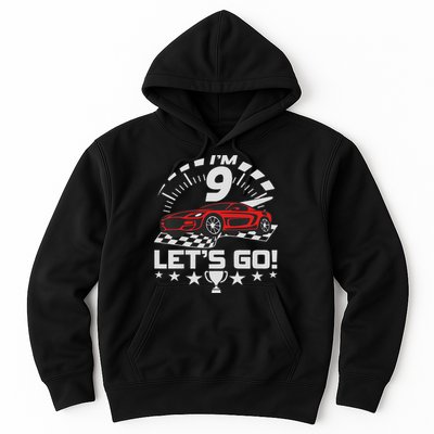 9 Year Old Race Car 9th Birthday Racing Racecar Hoodie