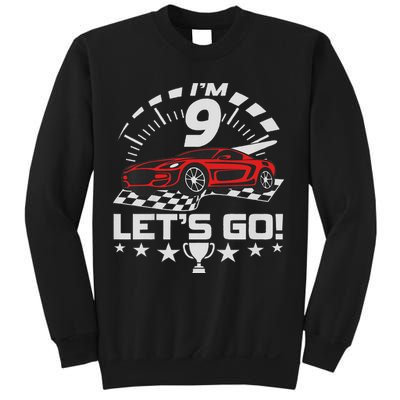 9 Year Old Race Car 9th Birthday Racing Racecar Sweatshirt