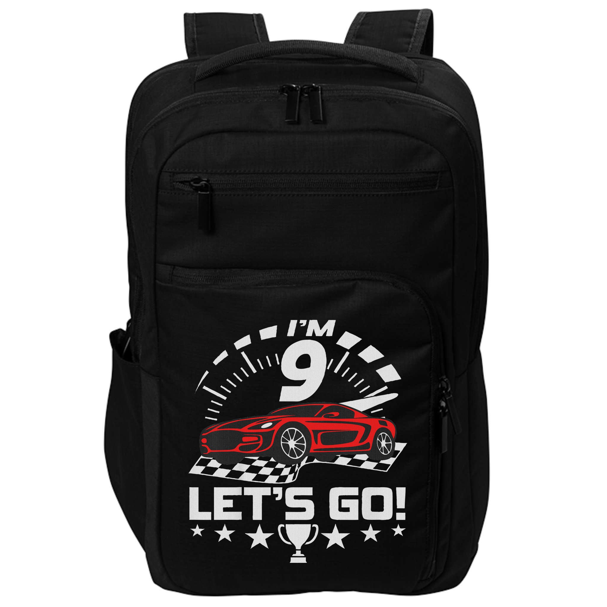 9 Year Old Race Car 9th Birthday Racing Racecar Impact Tech Backpack