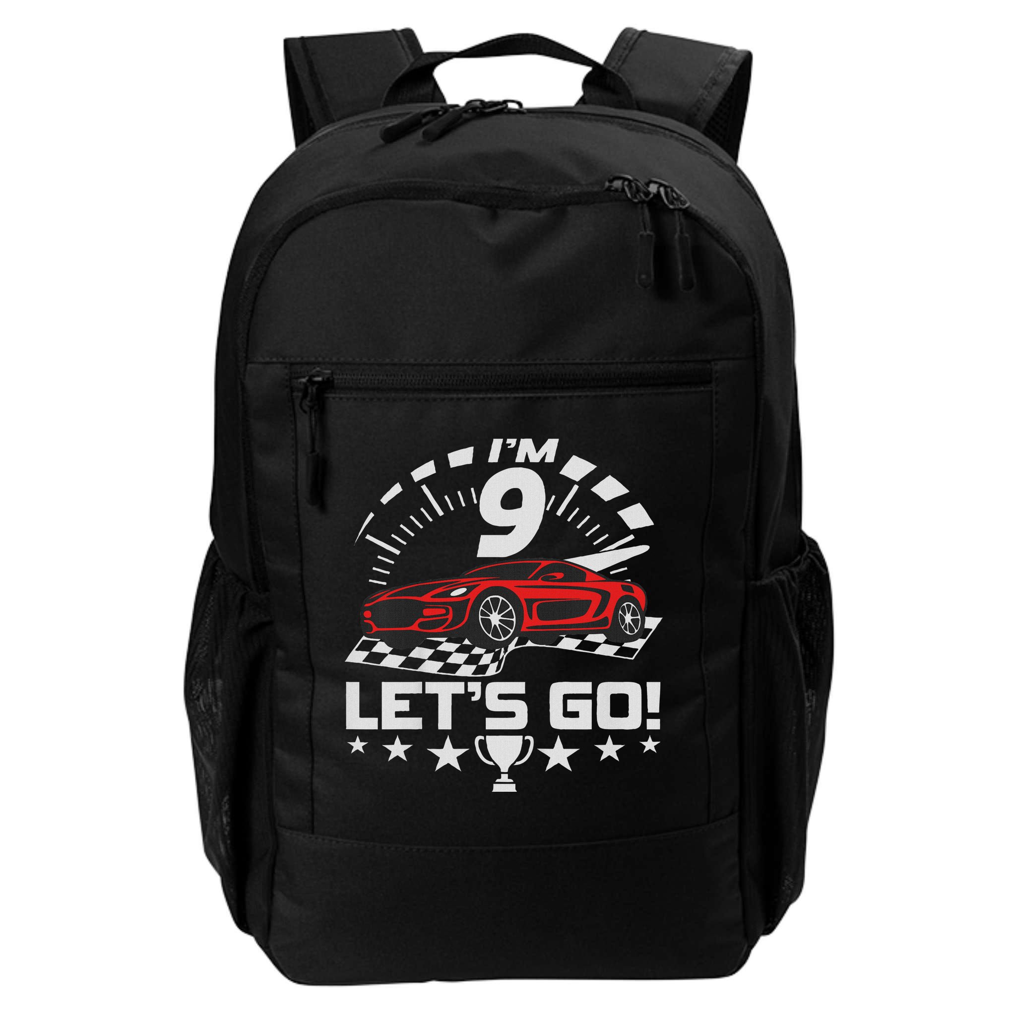 9 Year Old Race Car 9th Birthday Racing Racecar Backpack