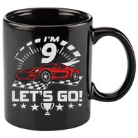9 Year Old Race Car 9th Birthday Racing Racecar 11oz C Handle Ceramic Mug