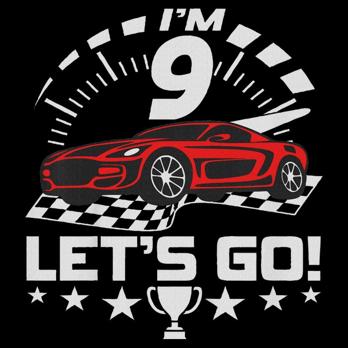 9 Year Old Race Car 9th Birthday Racing Racecar 16 in Basic Backpack