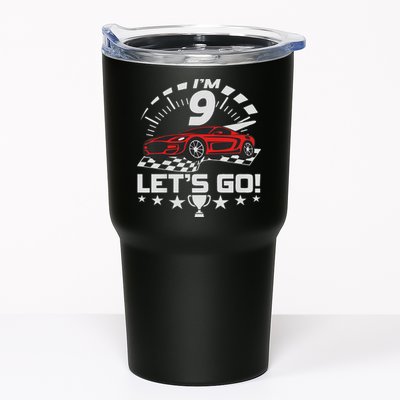9 Year Old Race Car 9th Birthday Racing Racecar Tumbler
