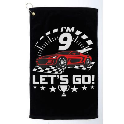 9 Year Old Race Car 9th Birthday Racing Racecar Golf Towel