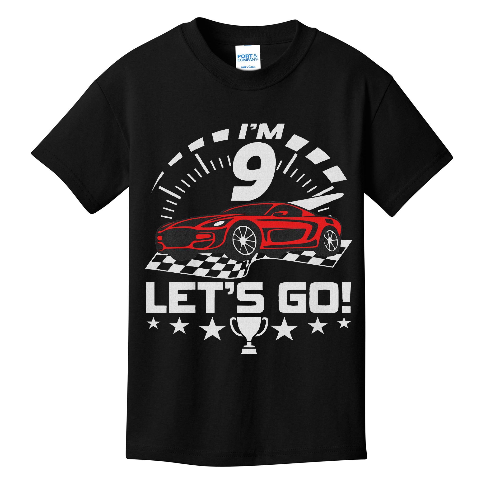 9 Year Old Race Car 9th Birthday Racing Racecar Kids T-Shirt