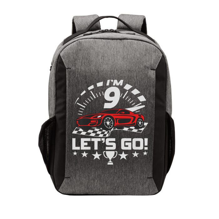 9 Year Old Race Car 9th Birthday Racing Racecar Vector Backpack