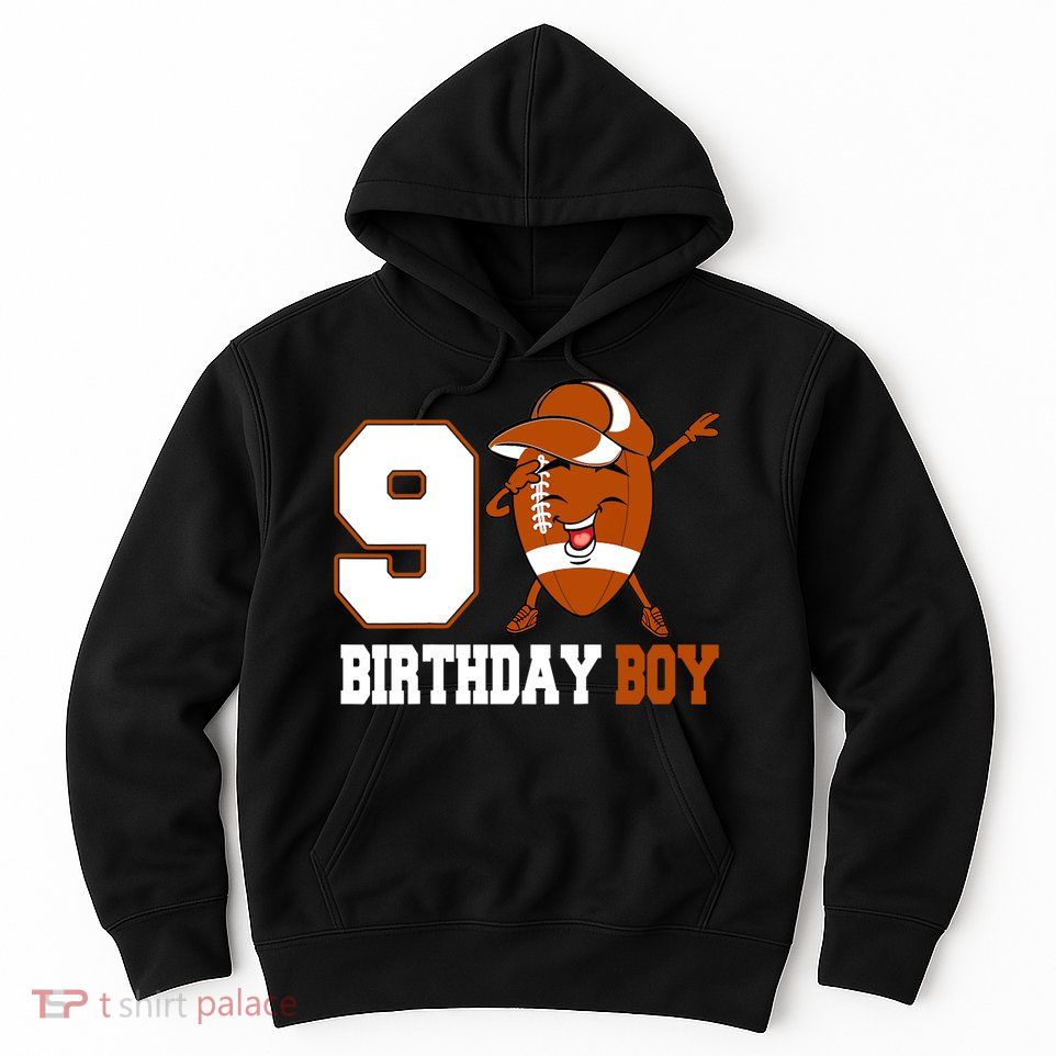 9 Year Old Gifts Dabbing Football 9th Birthday Boy Teens Hoodie