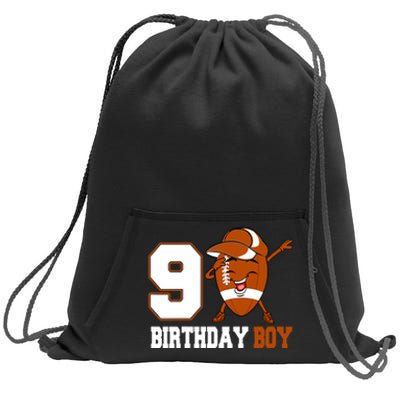 9 Year Old Gifts Dabbing Football 9th Birthday Boy Teens Sweatshirt Cinch Pack Bag