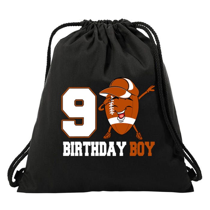 9 Year Old Gifts Dabbing Football 9th Birthday Boy Teens Drawstring Bag