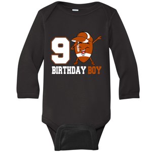 9 Year Old Gifts Dabbing Football 9th Birthday Boy Teens Baby Long Sleeve Bodysuit