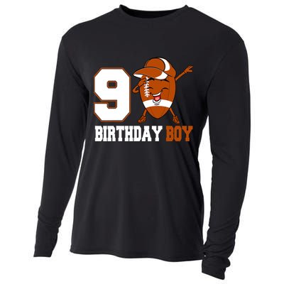 9 Year Old Gifts Dabbing Football 9th Birthday Boy Teens Cooling Performance Long Sleeve Crew