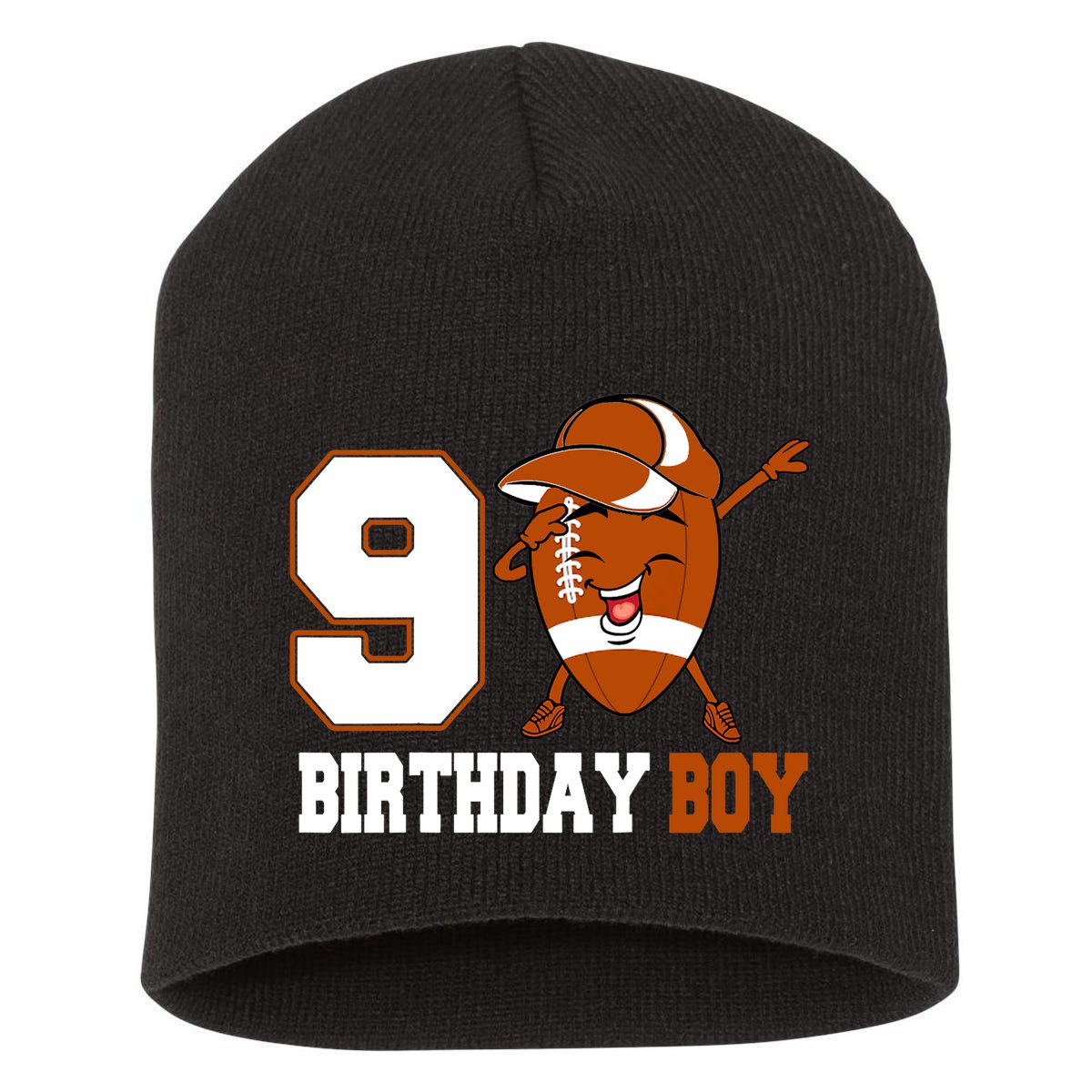9 Year Old Gifts Dabbing Football 9th Birthday Boy Teens Short Acrylic Beanie
