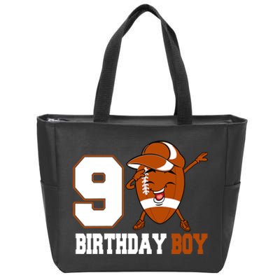 9 Year Old Gifts Dabbing Football 9th Birthday Boy Teens Zip Tote Bag