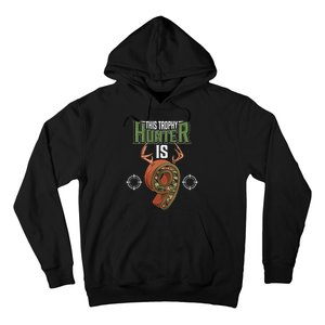 9 Year Old Hunting 9th Birthday Party Deer Hunter Hoodie