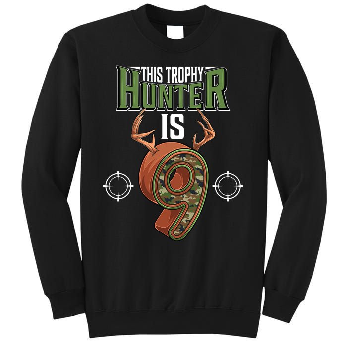 9 Year Old Hunting 9th Birthday Party Deer Hunter Sweatshirt