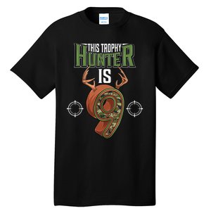 9 Year Old Hunting 9th Birthday Party Deer Hunter Tall T-Shirt