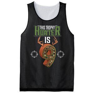 9 Year Old Hunting 9th Birthday Party Deer Hunter Mesh Reversible Basketball Jersey Tank