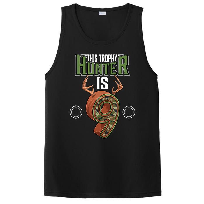 9 Year Old Hunting 9th Birthday Party Deer Hunter PosiCharge Competitor Tank