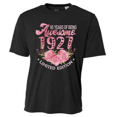 95 Year Old Pink Vintage 1927 bday gift 95th Birthday Wo Cooling Performance Crew T-Shirt