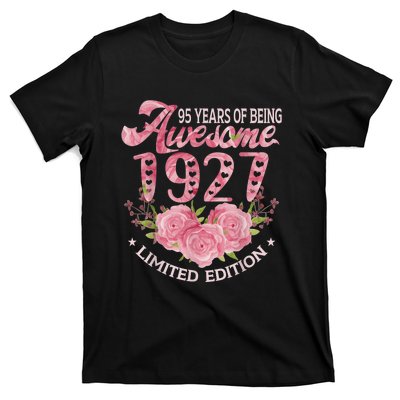 95 Year Old Pink Vintage 1927 bday gift 95th Birthday Wo T-Shirt