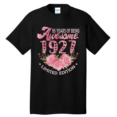 95 Year Old Pink Vintage 1927 bday gift 95th Birthday Wo Tall T-Shirt