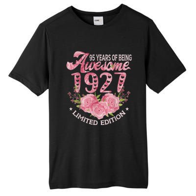 95 Year Old Pink Vintage 1927 bday gift 95th Birthday Wo Tall Fusion ChromaSoft Performance T-Shirt