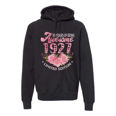 95 Year Old Pink Vintage 1927 bday gift 95th Birthday Wo Premium Hoodie