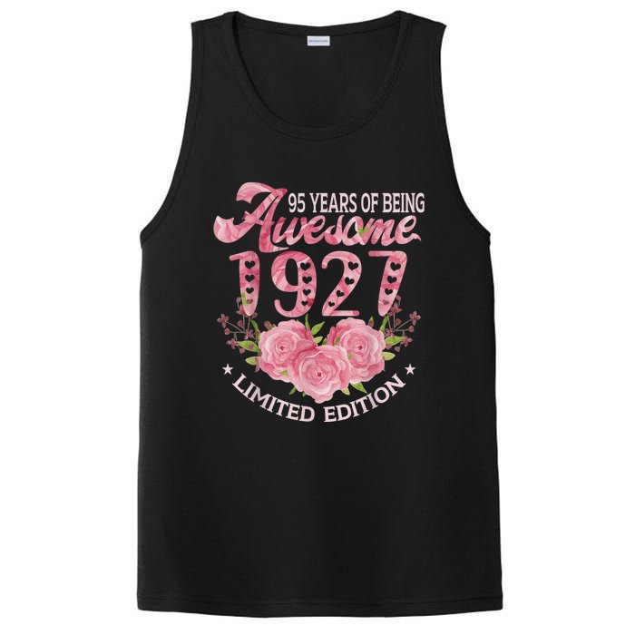 95 Year Old Pink Vintage 1927 bday gift 95th Birthday Wo PosiCharge Competitor Tank