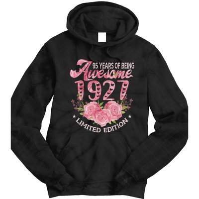 95 Year Old Pink Vintage 1927 bday gift 95th Birthday Wo Tie Dye Hoodie