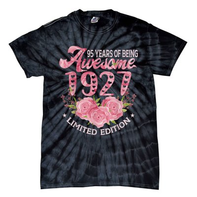 95 Year Old Pink Vintage 1927 bday gift 95th Birthday Wo Tie-Dye T-Shirt