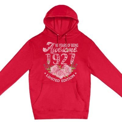 95 Year Old Pink Vintage 1927 bday gift 95th Birthday Wo Premium Pullover Hoodie