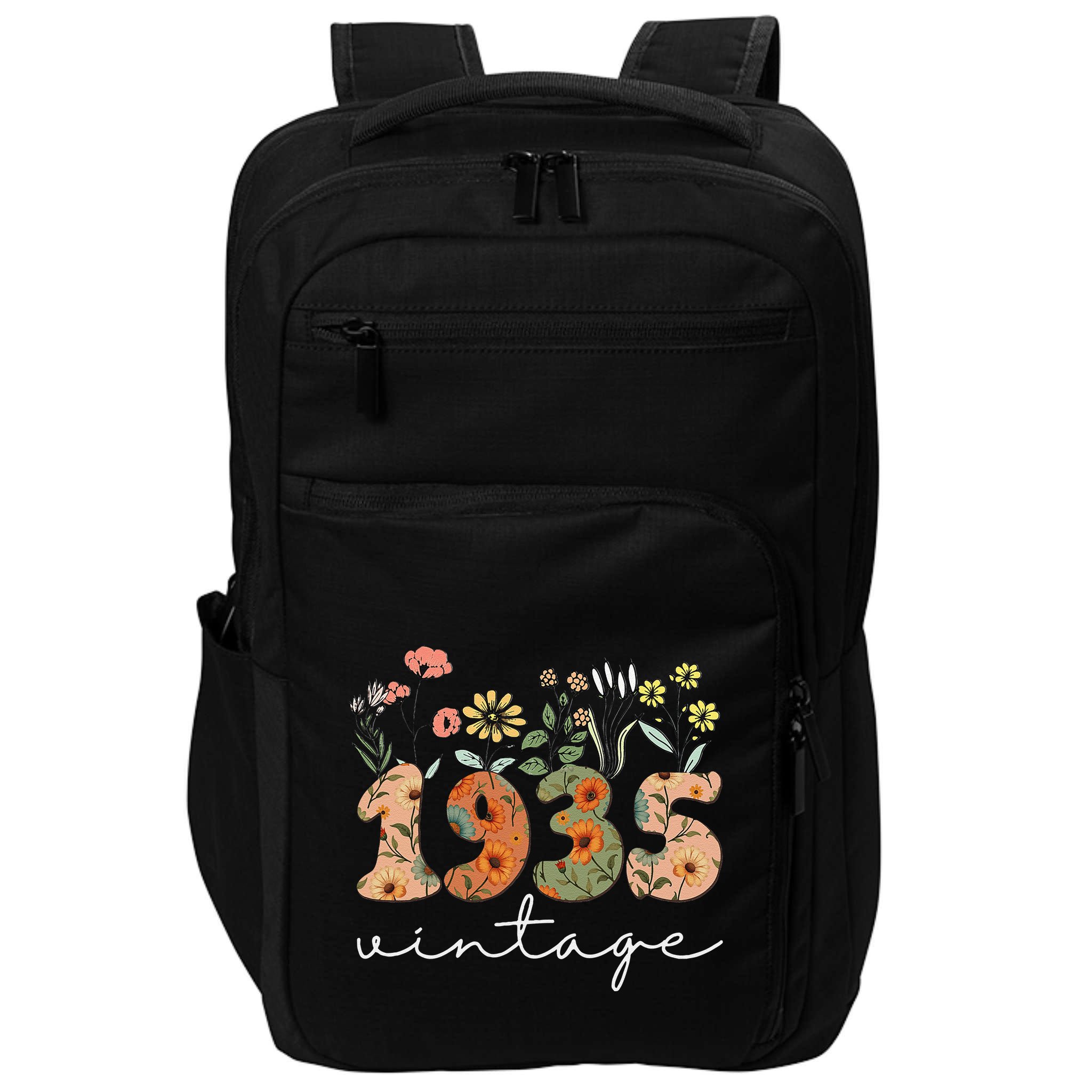90 Years Old Vintage 1935 90th Birthday Wildflower Gift Impact Tech Backpack
