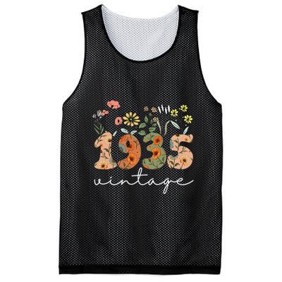90 Years Old Vintage 1935 90th Birthday Wildflower Gift Mesh Reversible Basketball Jersey Tank