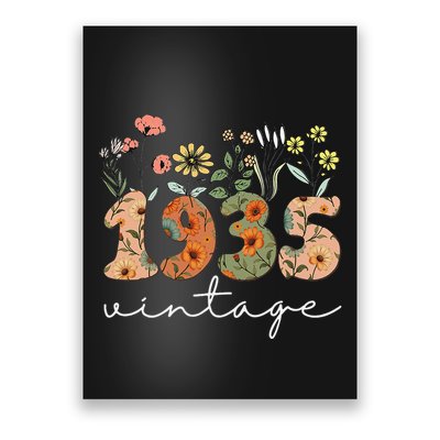 90 Years Old Vintage 1935 90th Birthday Wildflower Gift Poster
