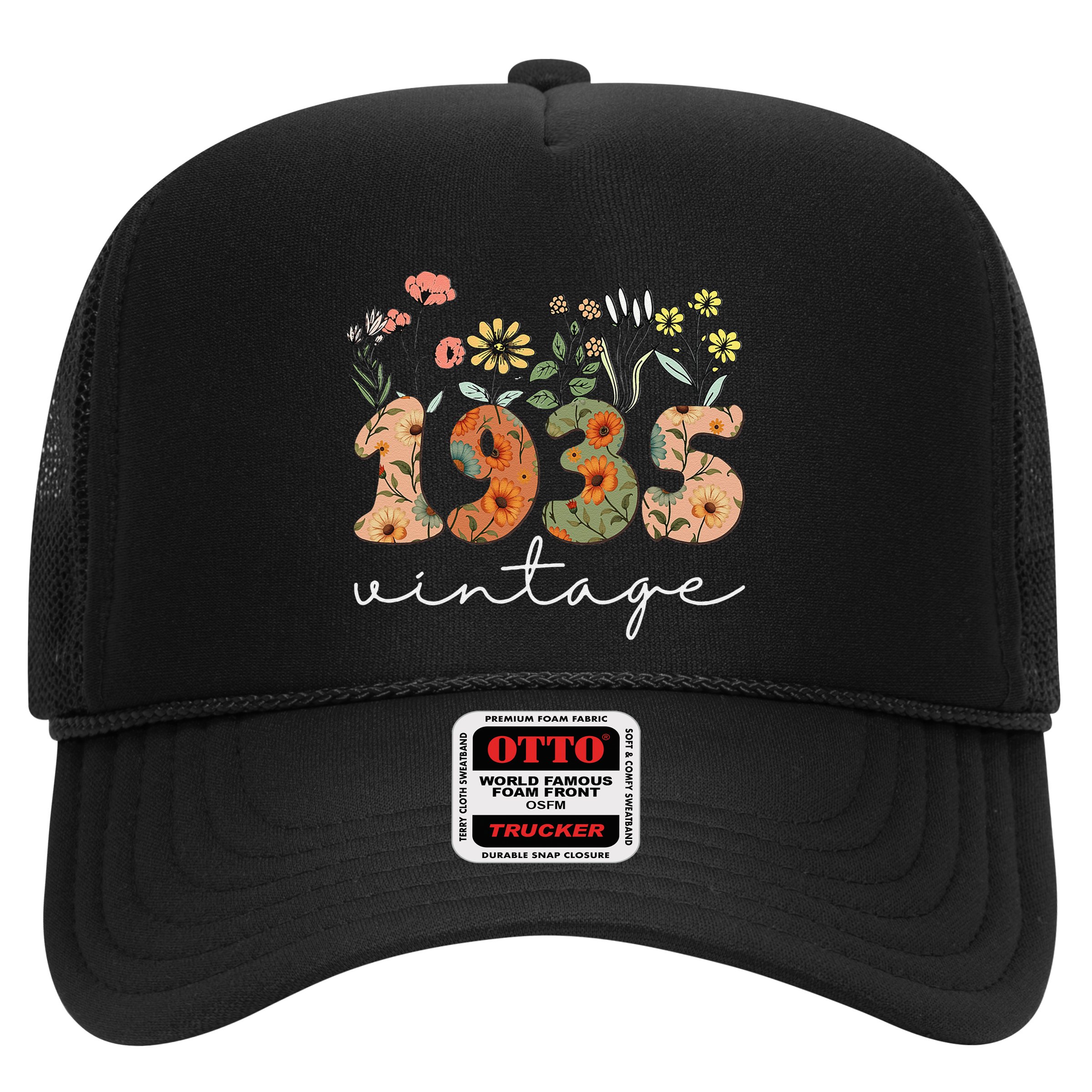 90 Years Old Vintage 1935 90th Birthday Wildflower Gift Hat