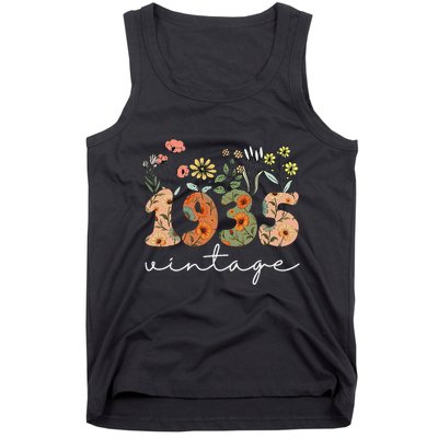 90 Years Old Vintage 1935 90th Birthday Wildflower Gift Tank Top