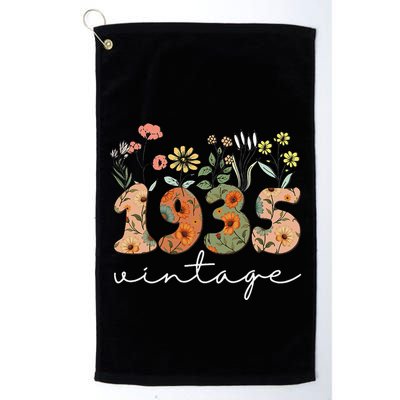 90 Years Old Vintage 1935 90th Birthday Wildflower Gift Golf Towel