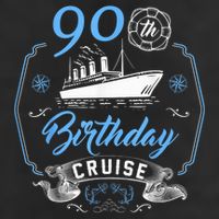 90 Year Old B-Day Funny 90th Birthday Cruise Group Friends 7 Panel Mesh Trucker Snapback Hat