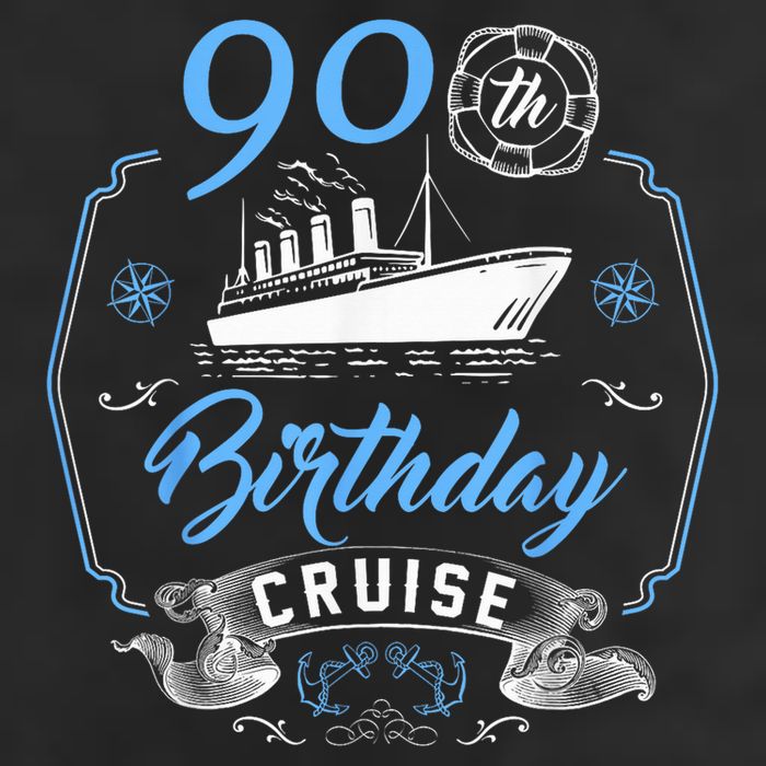 90 Year Old B-Day Funny 90th Birthday Cruise Group Friends 7 Panel Mesh Trucker Snapback Hat