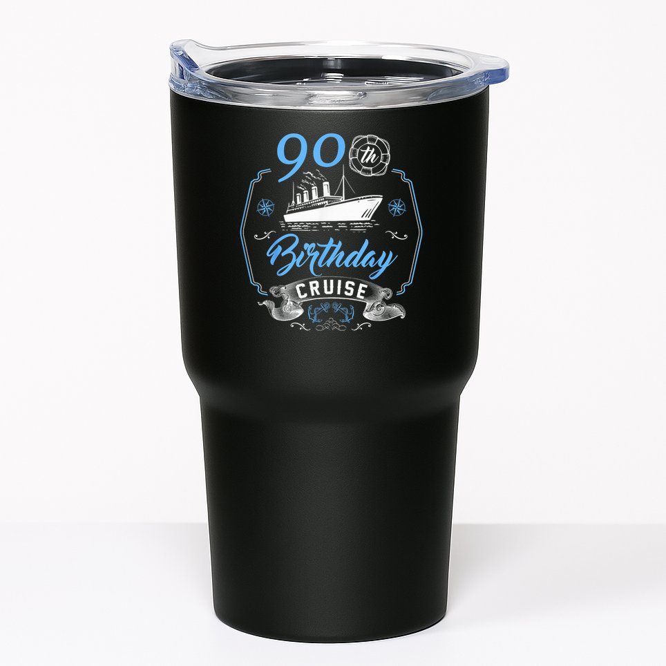 90 Year Old B-Day Funny 90th Birthday Cruise Group Friends Tumbler