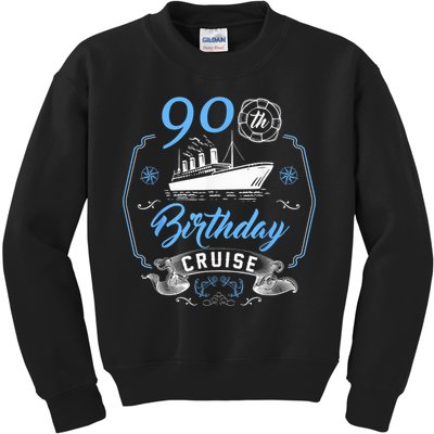 90 Year Old B-Day Funny 90th Birthday Cruise Group Friends Kids Sweatshirt