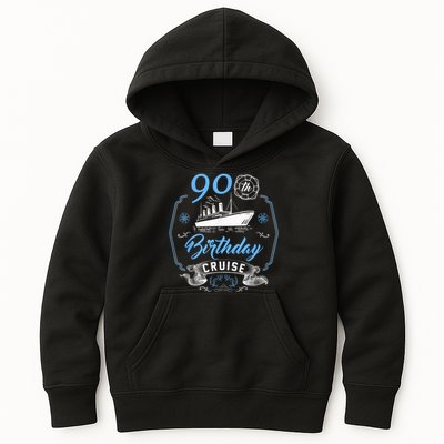 90 Year Old B-Day Funny 90th Birthday Cruise Group Friends Kids Hoodie