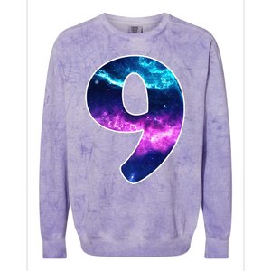 9 Years Old Birthday  Astronaut Gifts Space 9th B-Day Colorblast Crewneck Sweatshirt