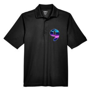 9 Years Old Birthday  Astronaut Gifts Space 9th B-Day Men's Origin Performance Pique Polo