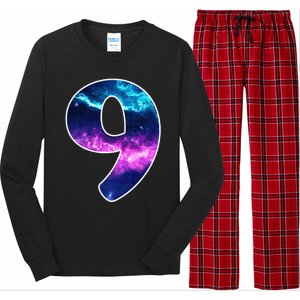 9 Years Old Birthday  Astronaut Gifts Space 9th B-Day Long Sleeve Pajama Set