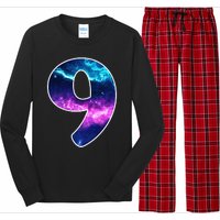 9 Years Old Birthday  Astronaut Gifts Space 9th B-Day Long Sleeve Pajama Set