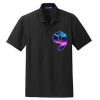 9 Years Old Birthday  Astronaut Gifts Space 9th B-Day Dry Zone Grid Polo